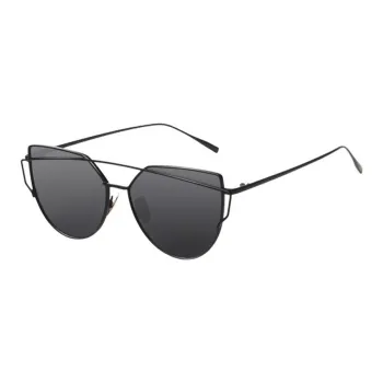 Thunder Pailong Alloy Metal Irregular Shape Sunglasses Women's Black/Gold