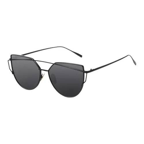 Thunder Pailong Alloy Metal Irregular Shape Sunglasses Women's Black/Gold