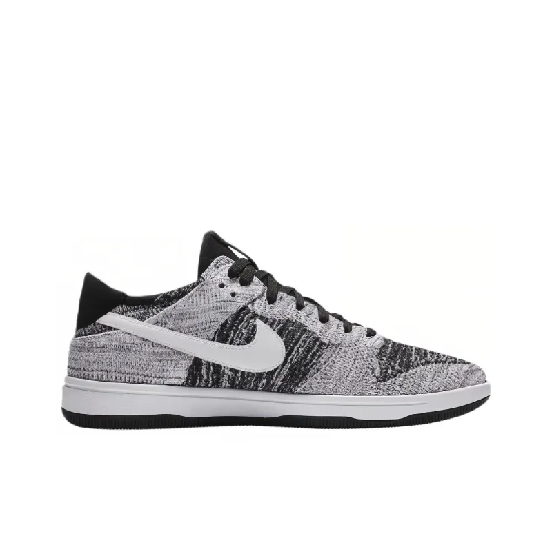 Nike Dunk Low Flyknit Warm Slip Resistant Low Top Skateboard Shoes Unisex Gray-1