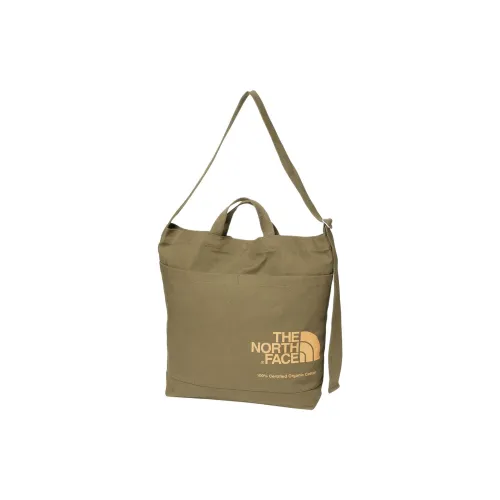THE NORTH FACE Organic Cotton Crossbody One Shoulder Handbags Regular Unisex Olive With Mustard Accents