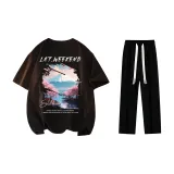 Set (Black T-Shirts+Black Casual Pants)