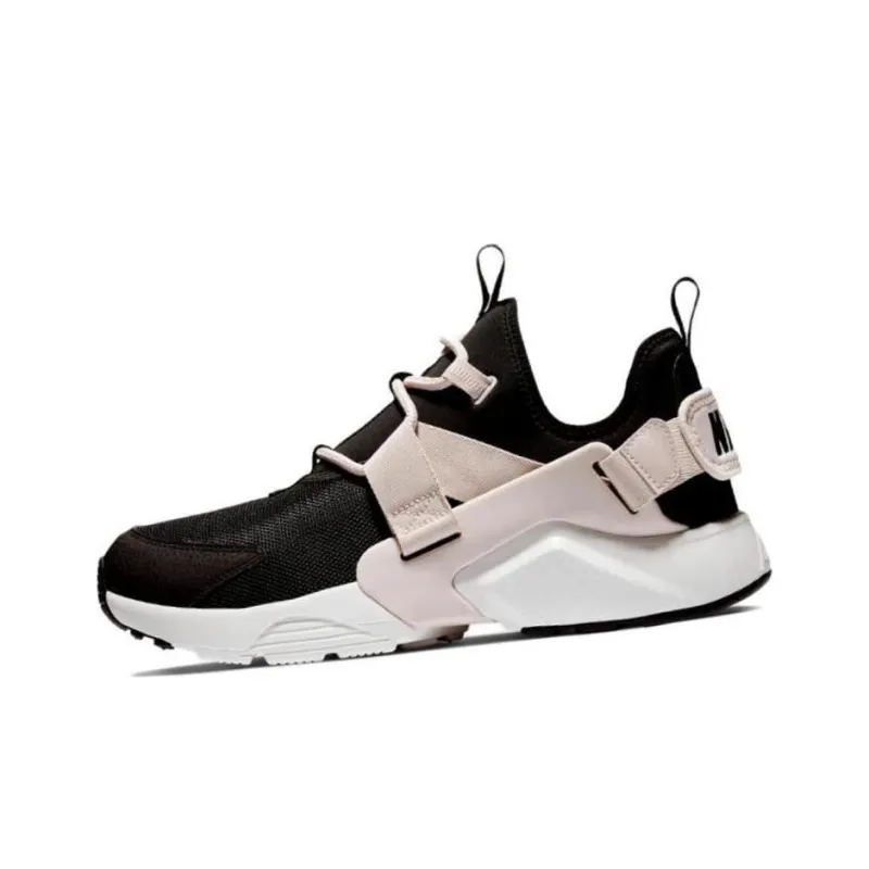 Nike Air Huarache Cushioned Slip Resistant Low Top Running Shoes Women's Black White Pink-2