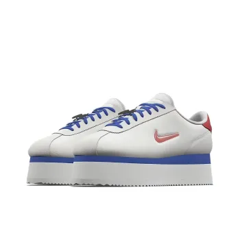 Nike Cortez Cushioning Anti Slip And Wear Resistant Low Top Casual Shoes Men's White Blue