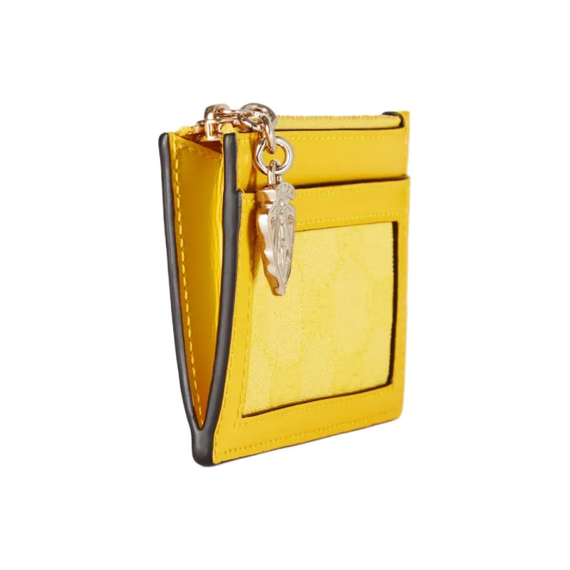 GUCCI GG Canvas Card Holder Women's Yellow-1