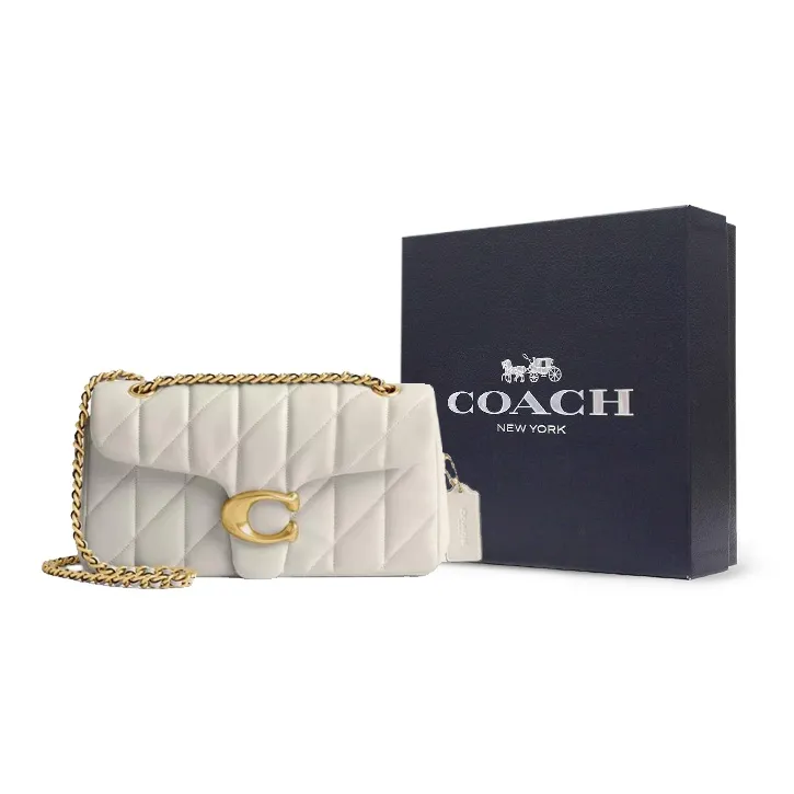 COACH Tabby Nappa Leather Crossbody Bag, Shoulder Bag Medium Size Women's White-10