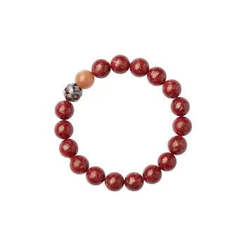 Bubble Scallops Reconstructed Cinnabar Jade Bracelets Unisex
