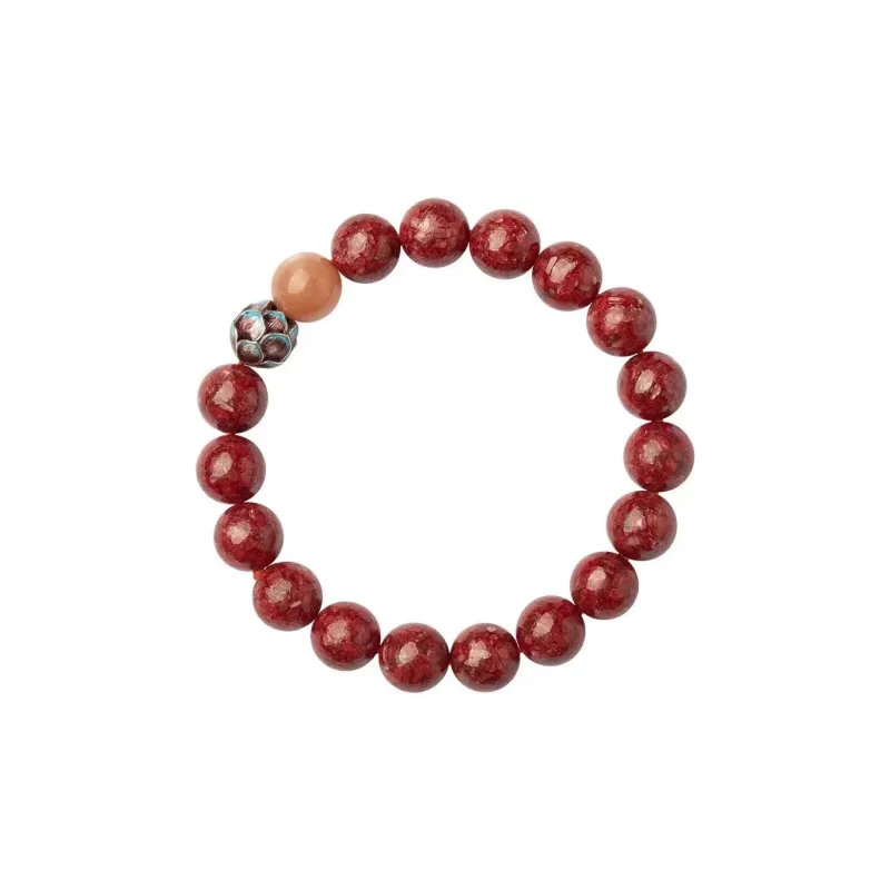 Bubble Scallops Reconstructed Cinnabar Jade Bracelets Unisex-0