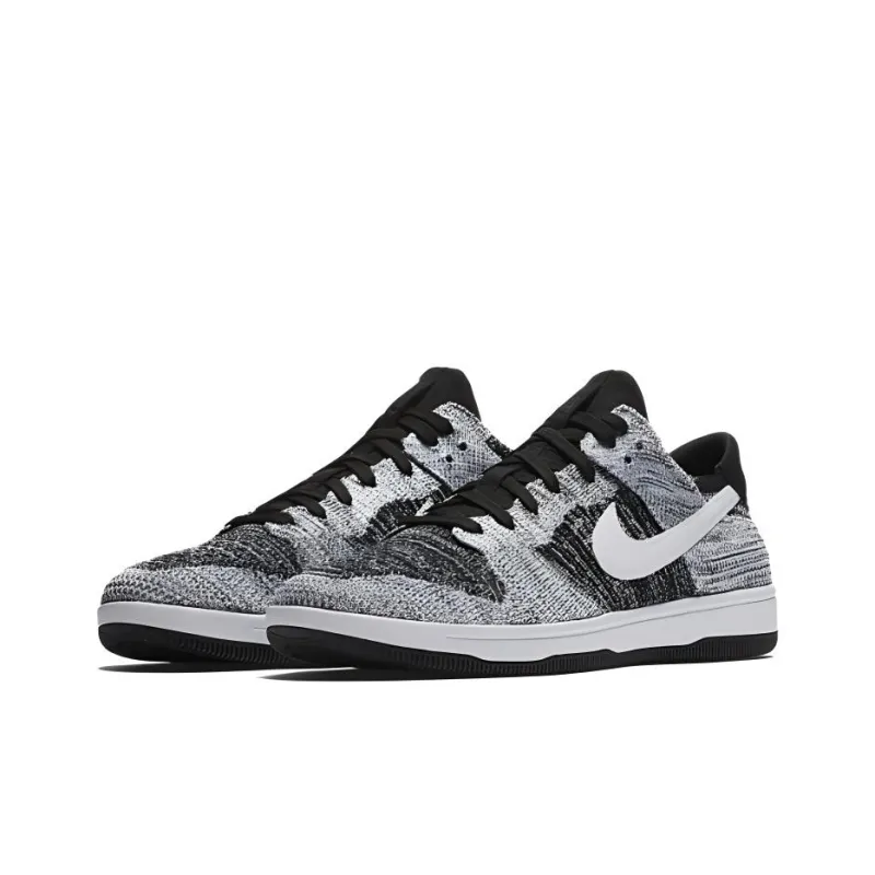 Nike Dunk Low Flyknit Warm Slip Resistant Low Top Skateboard Shoes Unisex Gray-2
