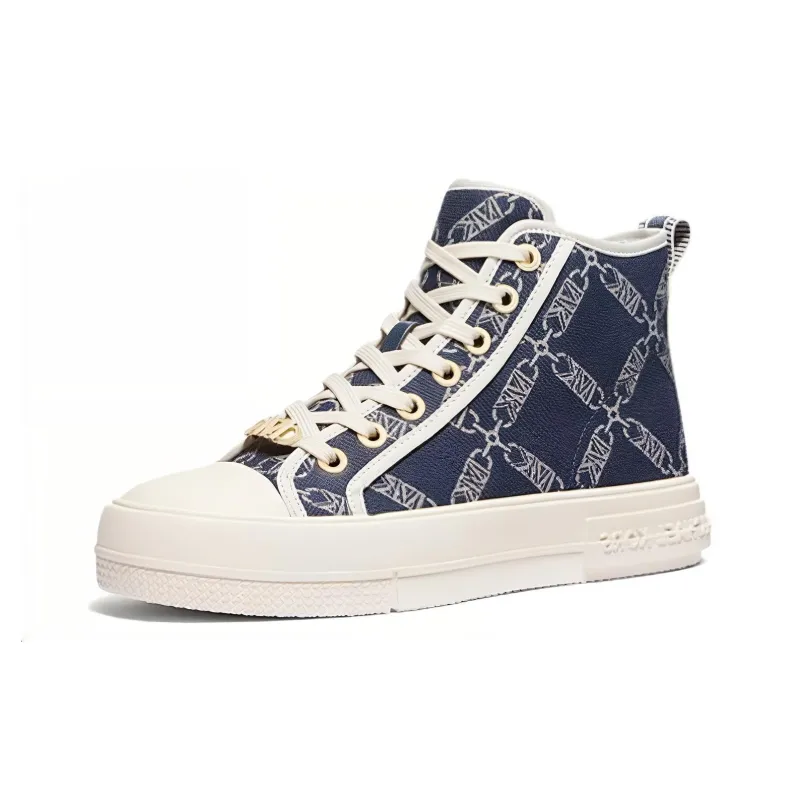 MICHAEL KORS Slip Resistant High Top Skateboard Shoes Women's Marine Blue-3