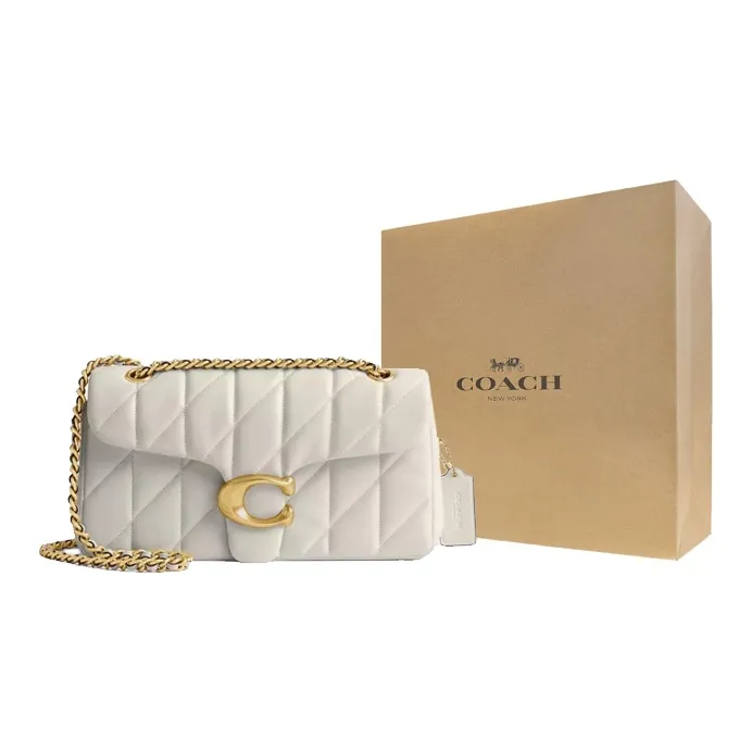 COACH Tabby Nappa Leather Crossbody Bag, Shoulder Bag Medium Size Women's White-8