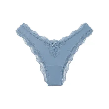 Victoria's Secret DREAM ANGELS Smooth & Lace Brazilian Panty Underpants Women's Blue
