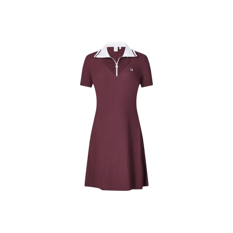 FILA Short Sleeved Dresses Women's Wine Red-1