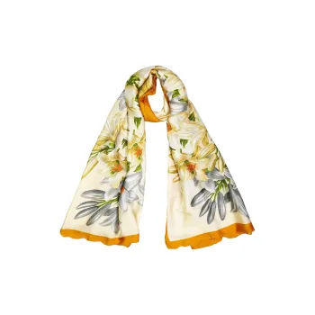 Eucalyptus Ornamentation Silk Scarves Women's