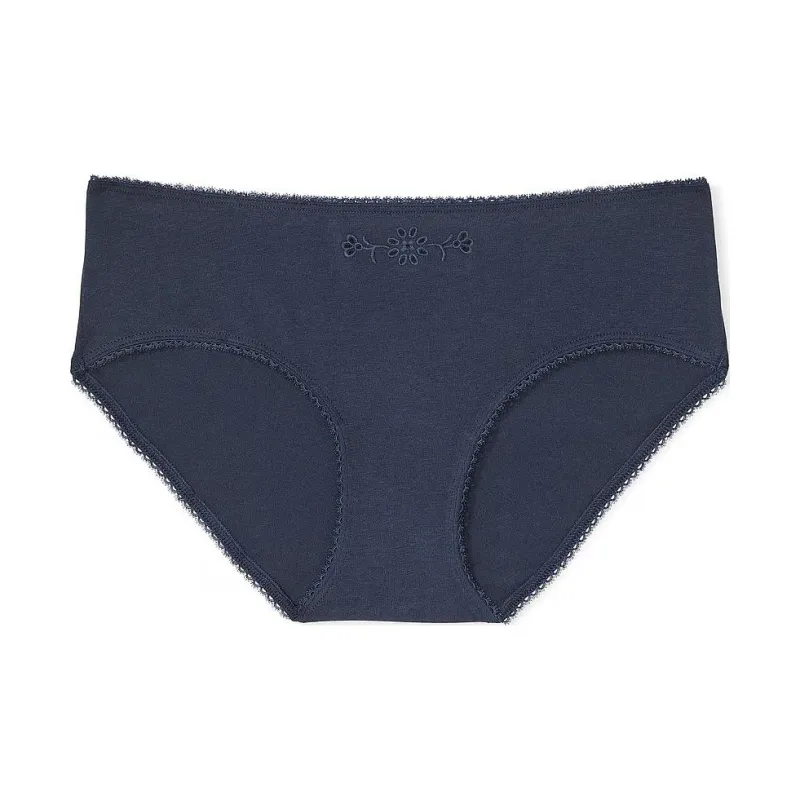 Victoria's Secret PINK Stretch Cotton Hiphugger Panty/Blue Underpants Women's 1 Pack Marine Blue-0