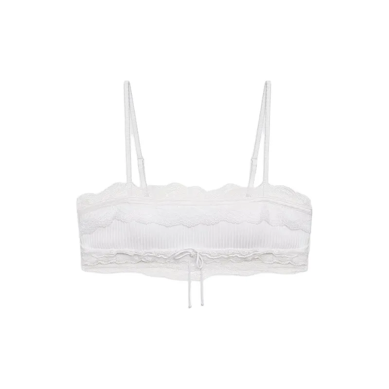 Victoria's Secret PINK FOR LOVE & LEMONS Dahlia Sleep Top/White Bra Women's White-0