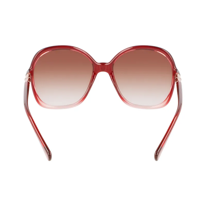 LONGCHAMP Irregular Shape Sunglasses Women's Red-5