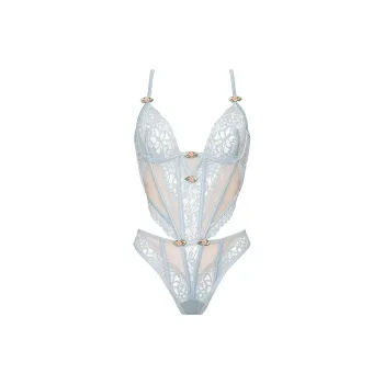 Victoria's Secret PINK FOR LOVE & LEMONS Butterfly Lace Teddy/Blue Bodysuits Women's Blue