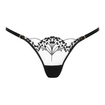 Victoria's Secret PINK BLUEBELLA Marisa Brief Panty / Black/Sheer Underpants Women's 1 Pack Black Transparent