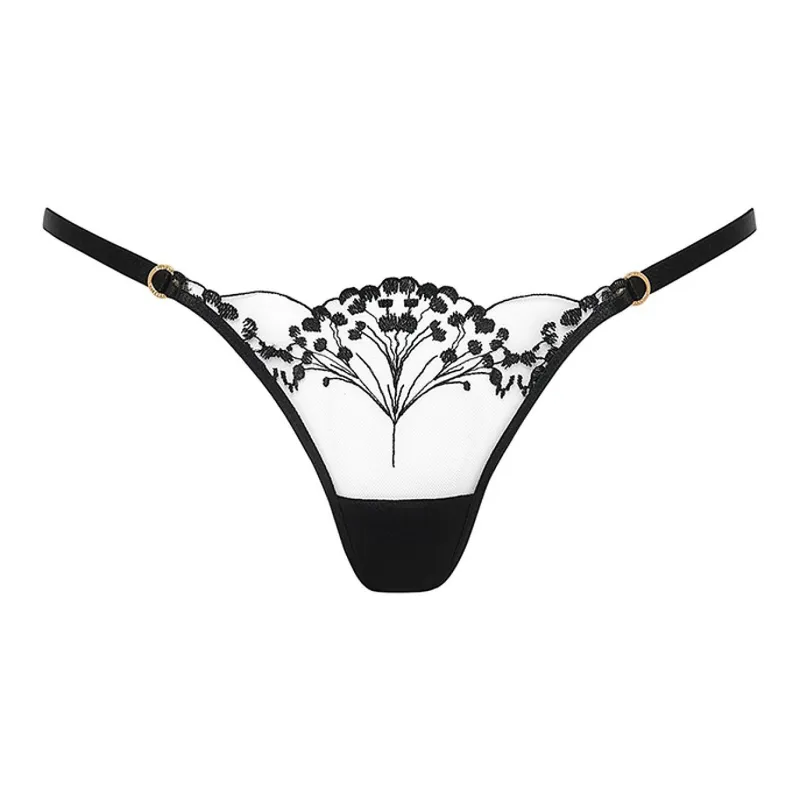 Victoria's Secret PINK BLUEBELLA Marisa Brief Panty / Black/Sheer Underpants Women's 1 Pack Black Transparent-0