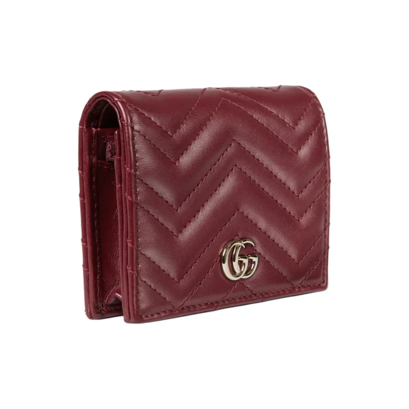 GUCCI GG Marmont Leather Wallet Women's Burgundy-1