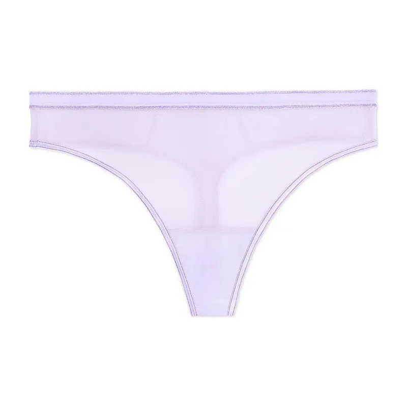 Victoria's Secret CURVY COUTURE Sheer Mesh Shimmer-Trim H-CTP/LM Underpants Women's 1 Pack Lavender-0