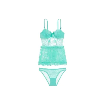 Victoria's Secret PINK VERY SEXY Dream Angels Wicked Unlin/Be Pajama Set Women's Water Bottle Blue