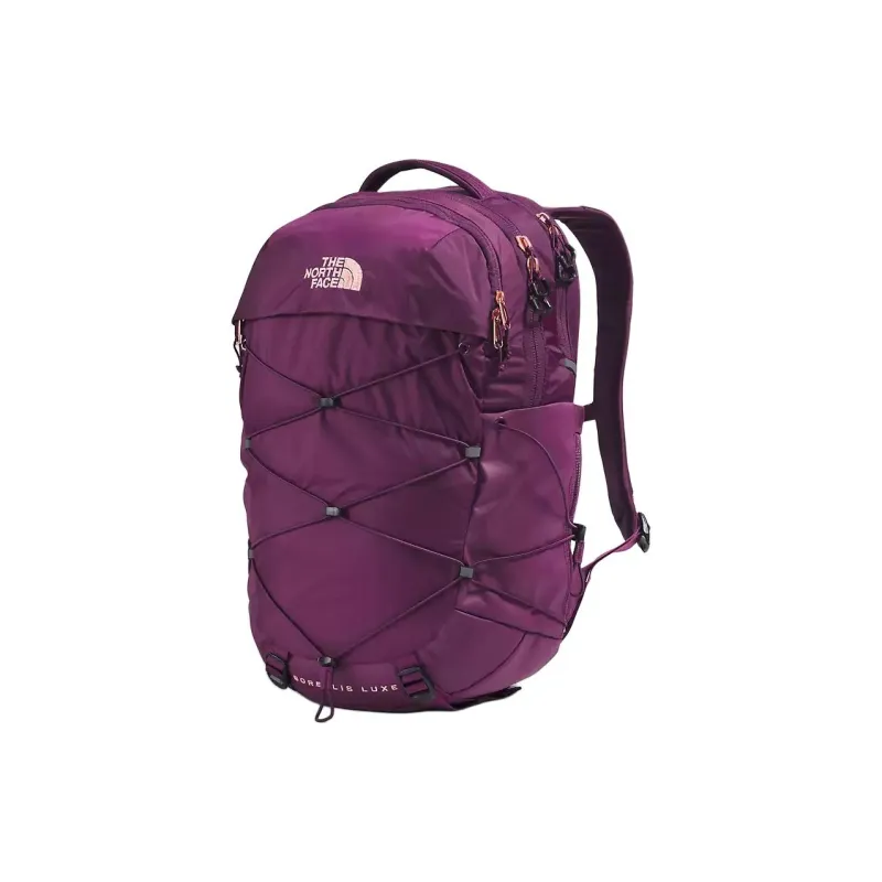THE NORTH FACE Recycled Nylon Outdoor Hiking Bag Backpack Women's Blackcurrant Purple & Coral Metallic-1
