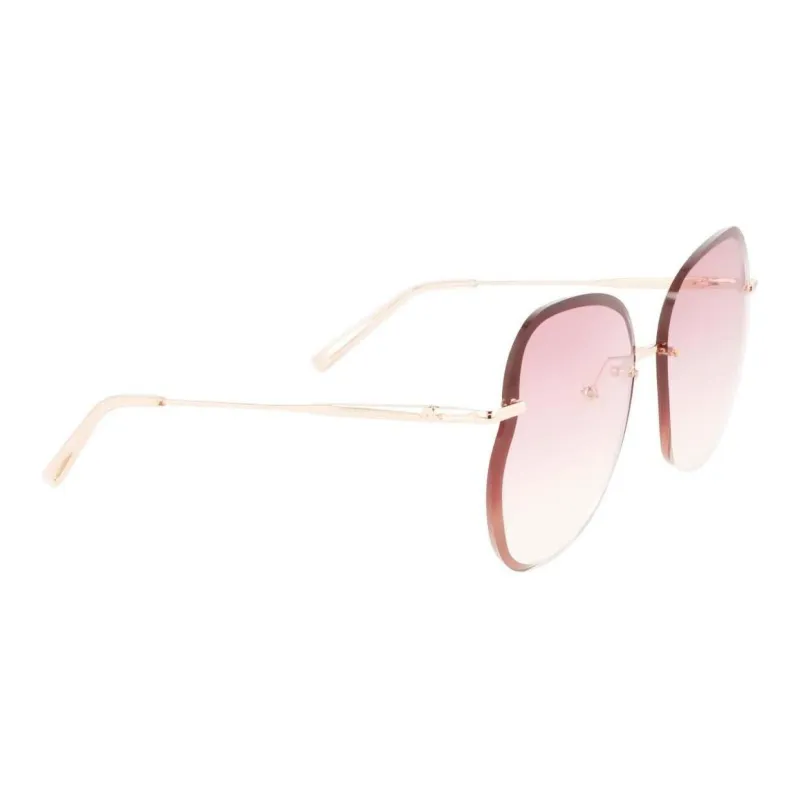 LONGCHAMP Irregular Shape Sunglasses Women's Gold-2