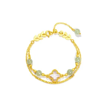 North Cain Hetian Jade Bracelets Women's Pale Greenish-White Jade