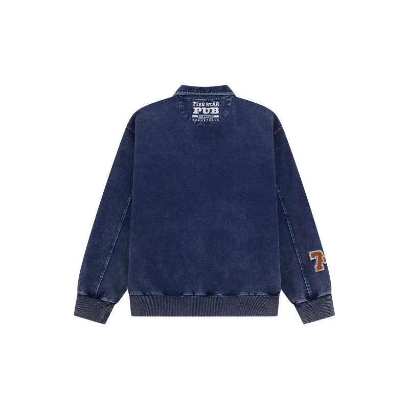 JACLAR Towel Embroidered Denim Jacket Unisex Blue-1