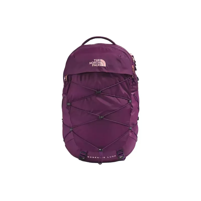 THE NORTH FACE Recycled Nylon Outdoor Hiking Bag Backpack Women's Blackcurrant Purple & Coral Metallic-0