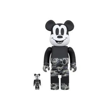 BE@RBRICK x Bape Mickey Mouse Monotone 100% & 400%