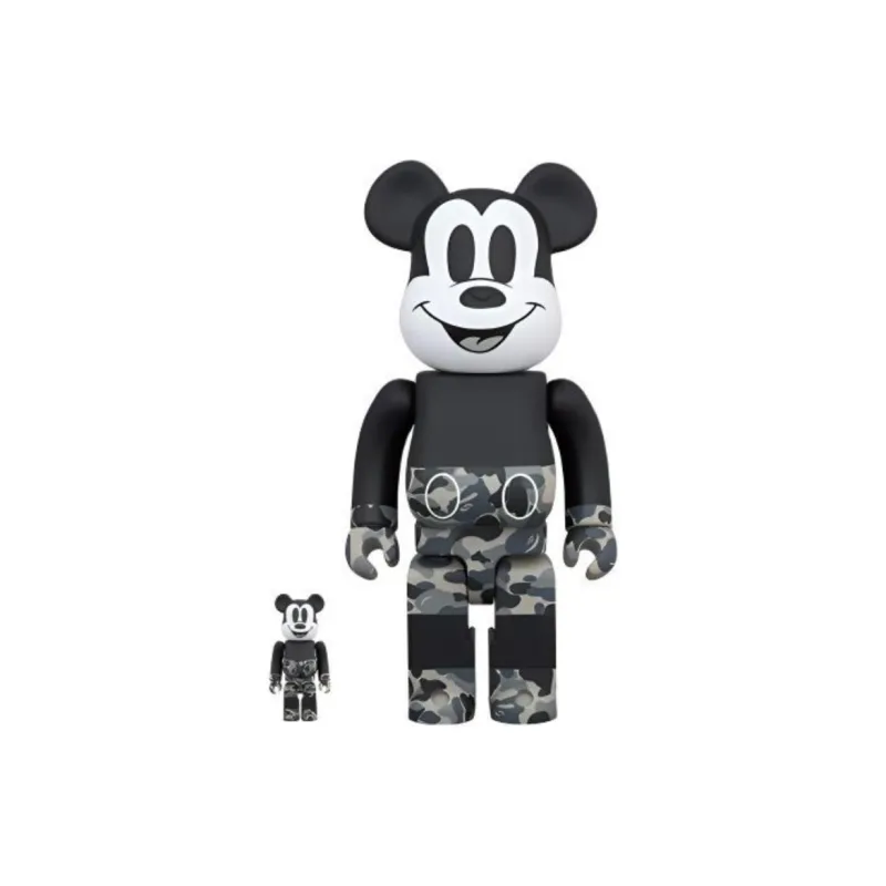 BE@RBRICK x Bape Mickey Mouse Monotone 100% & 400%-0