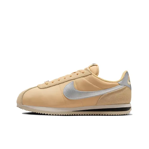 Nike Cortez Running Shoes Men Low-Top Beige Silver