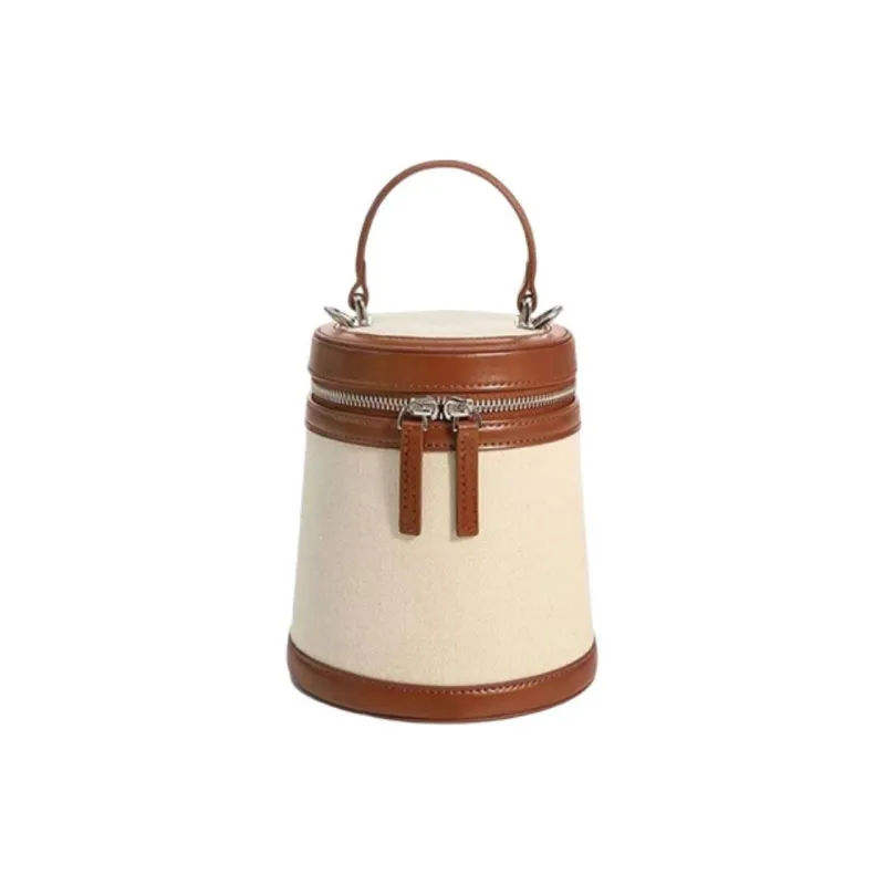 MARKANGARO Canvas Bucket Bag, Shoulder Bag, Crossbody Handbag Medium Size Women's Apricot/Brown/Khaki/Black-5
