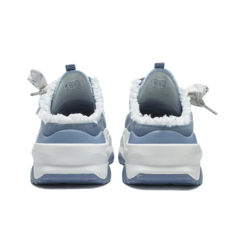 FILA FUSION BIANCO II Cushioning Anti Slip And Wear Resistant Height Increasing Low Top Casual Shoes Women's Blue White-4