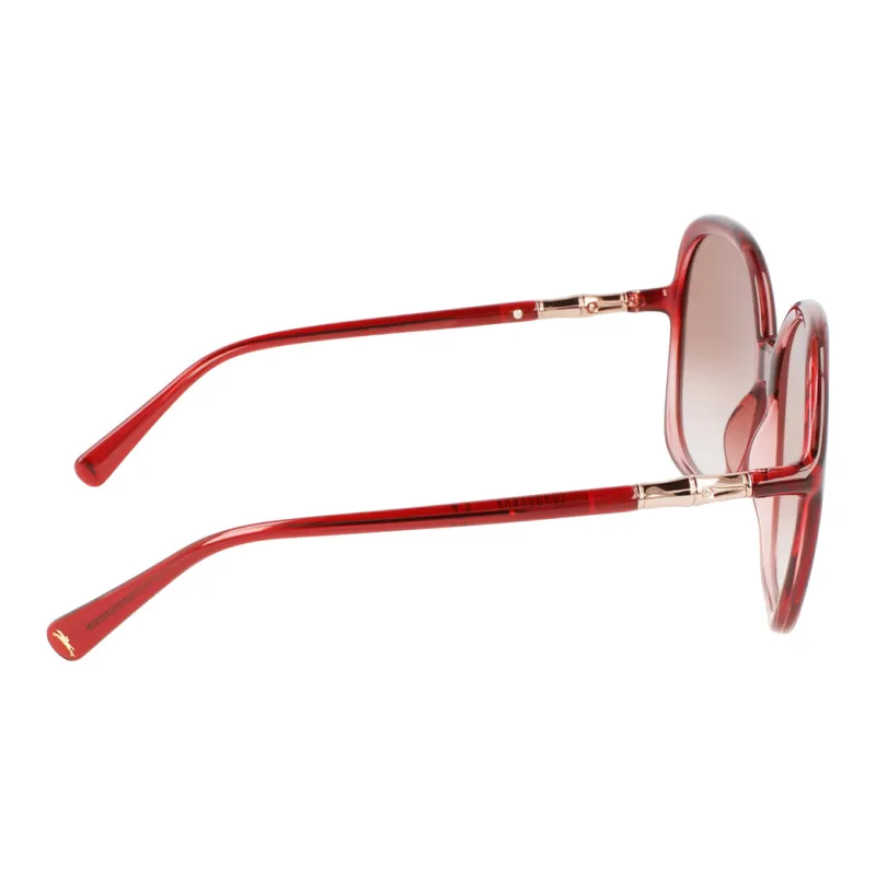 LONGCHAMP Irregular Shape Sunglasses Women's Red-3