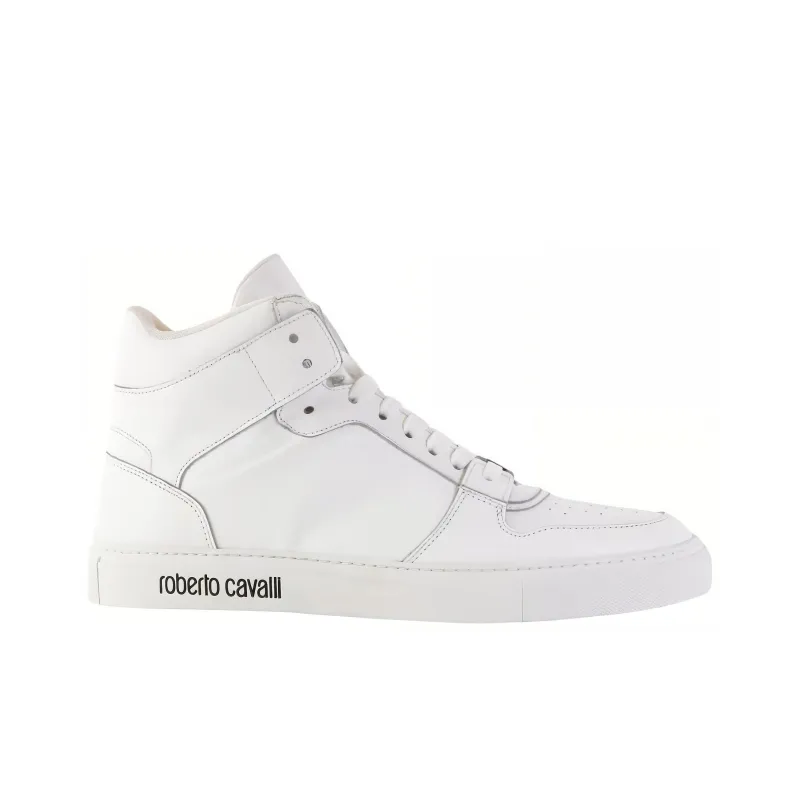 Roberto Cavalli High-Top Skateboard Shoes Women's White-1