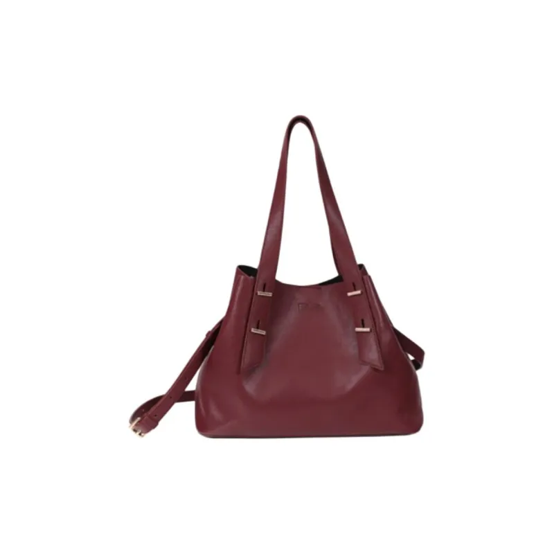 Folli Follie Synthetic Leather Handbag, Shoulder Bag Regular Unisex Burgundy-0