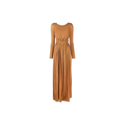 Elisabetta Franchi Long-Sleeved Dresses Women's Golden Brown