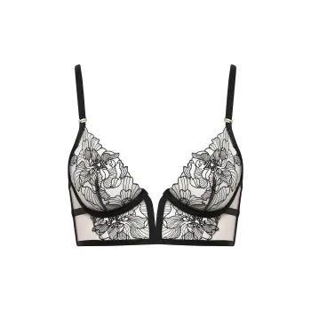 Victoria's Secret PINK Lace Gathering For Comfort / Black Bra Women's Black