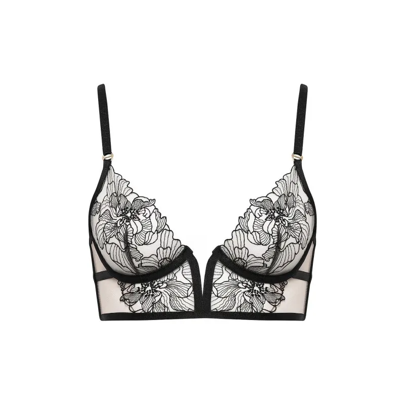 Victoria's Secret PINK Lace Gathering For Comfort / Black Bra Women's Black-0