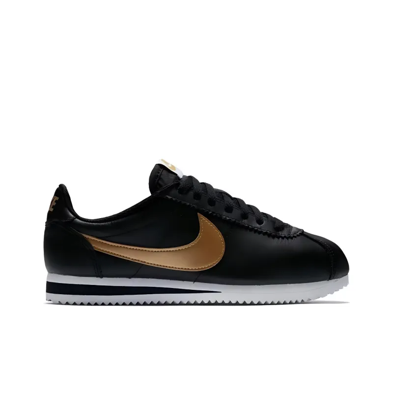 Nike Cortez Leather Black Gold Women's-1
