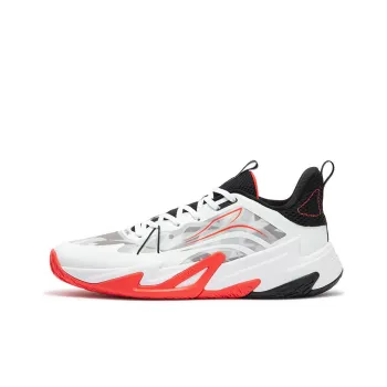 361° Basketball Shoes Men Low Top 361 Degrees White/Fluorescent Bright Dark Red