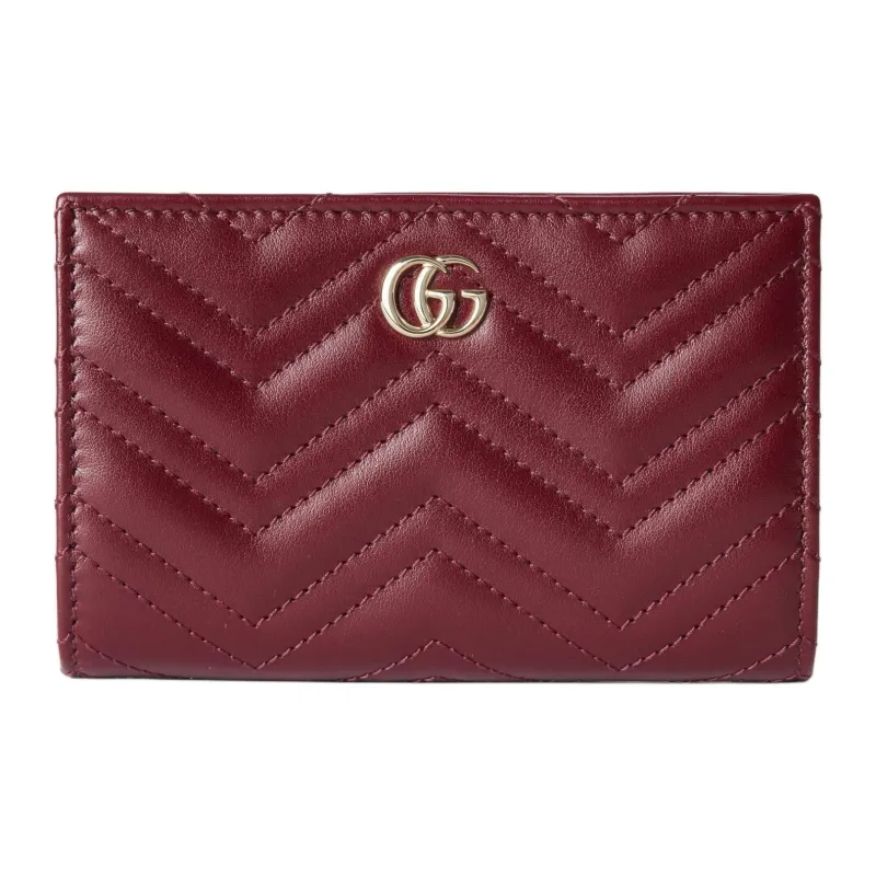 GUCCI GG Marmont Leather Wallet Women's Red-0