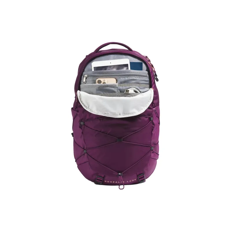 THE NORTH FACE Recycled Nylon Outdoor Hiking Bag Backpack Women's Blackcurrant Purple & Coral Metallic-3