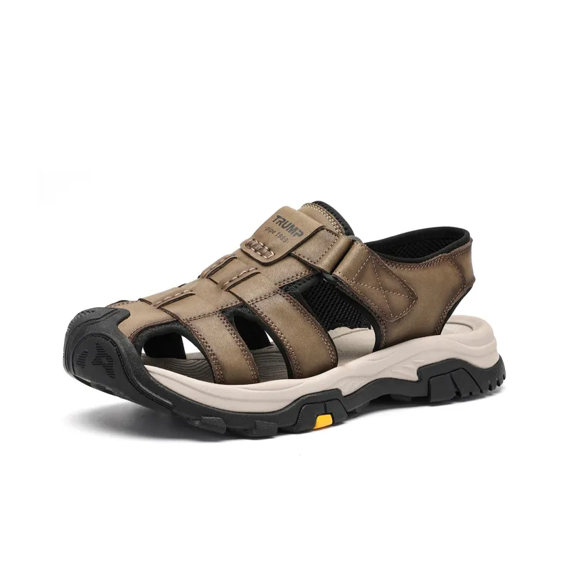 TRUMPPIPE Beach Sandals Men's Khaki-1