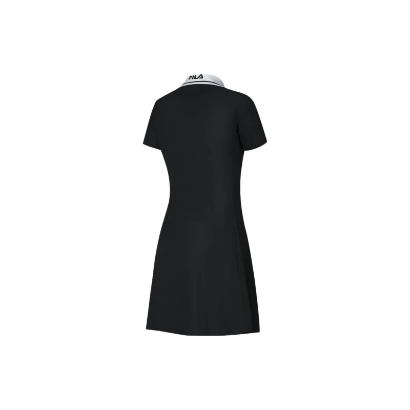 FILA Short-Sleeved Dresses Women's Dark Flow Black-2