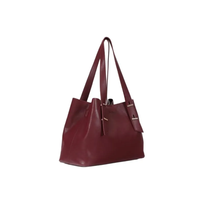 Folli Follie Synthetic Leather Handbag, Shoulder Bag Regular Unisex Burgundy-1
