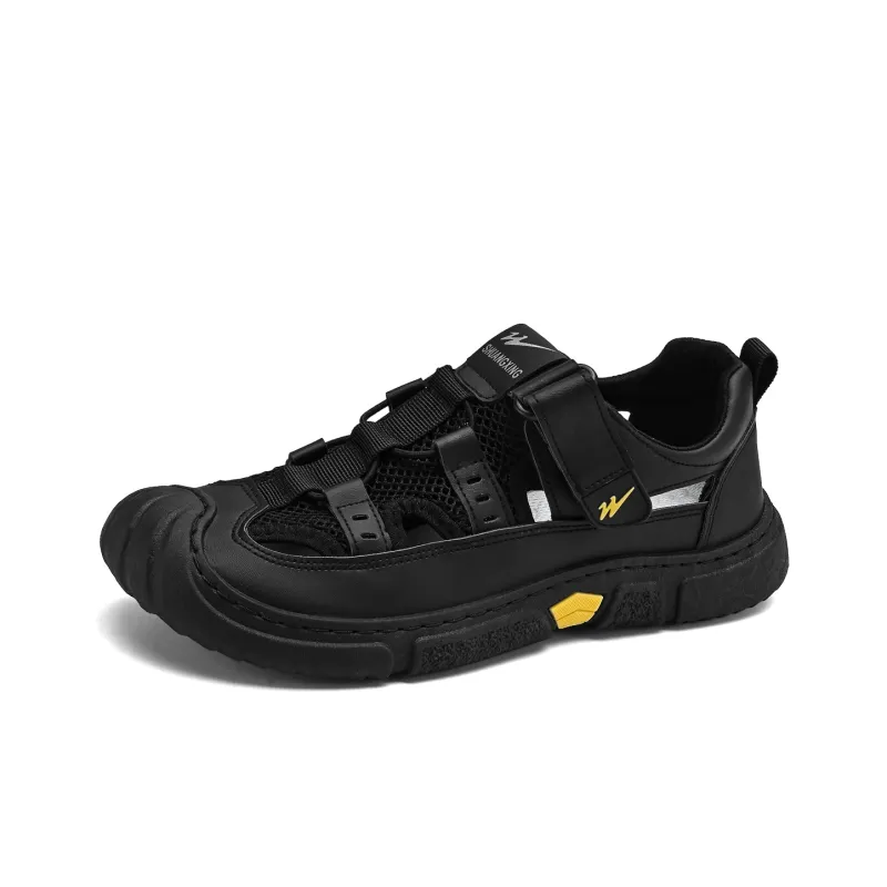 Binary Slip Resistant, Abrasion Resistant, Waterproof, And Breathable Lightweight Low Top Casual Shoes Men's Black-2